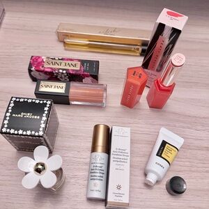 Sephora Lip Bundle: Fenty Beauty, Saint Jane, Drunk Elephant,Faux Fur Makeup Bag